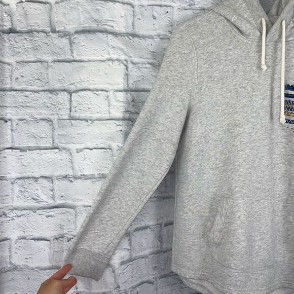 Hollister pullover hoodie w/drawstring & front pockets grey sz small men - Picture 3 of 7